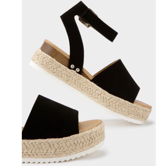 Black Espadrilles Platform Sandals Platform - Picture 3 of 8